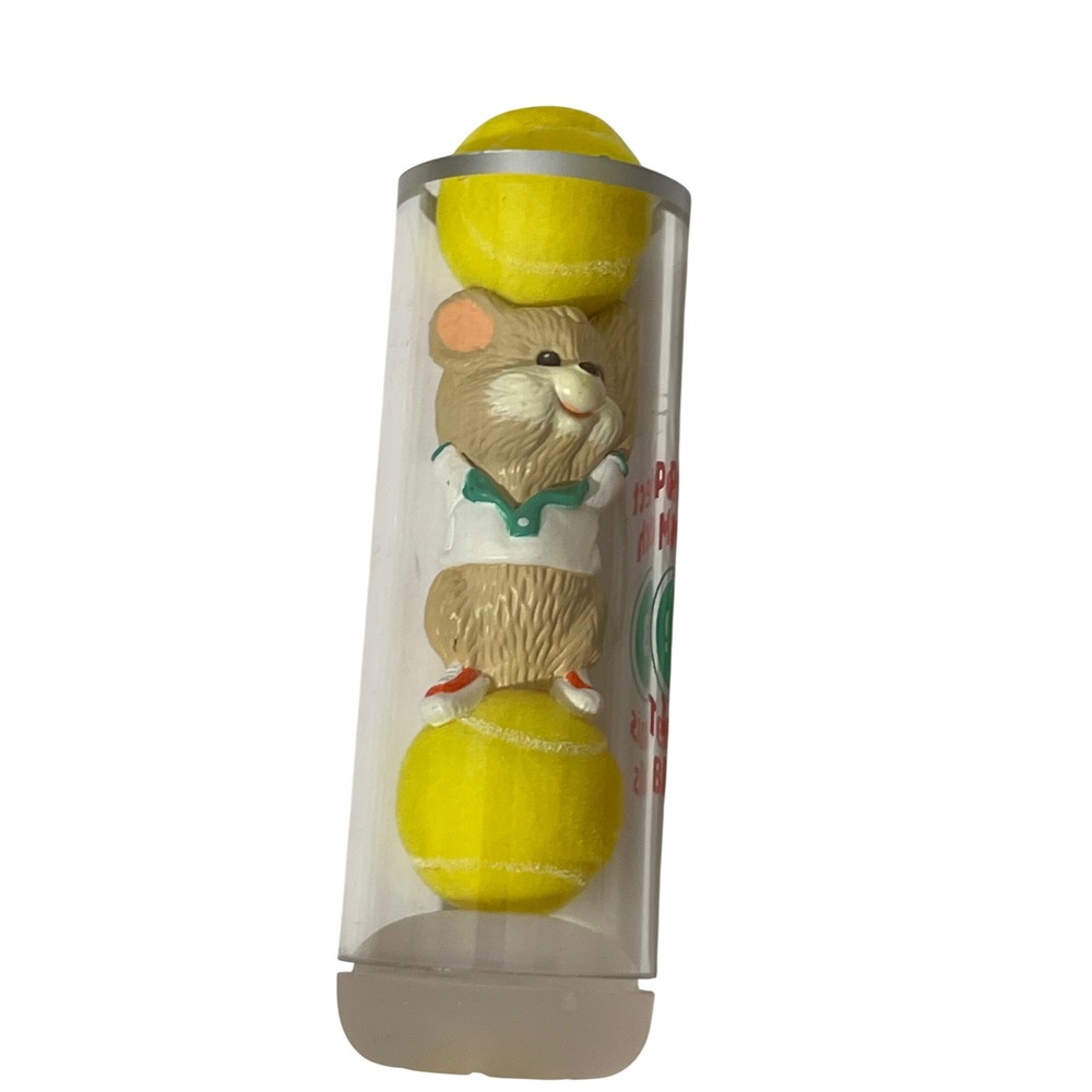 Vintage 1993 Hallmark Keepsake Ornament Perfect Match Mouse Tennis Balls Box